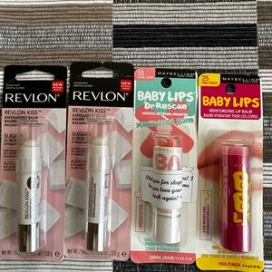 2 revlon lip balms 2 Maybelline new